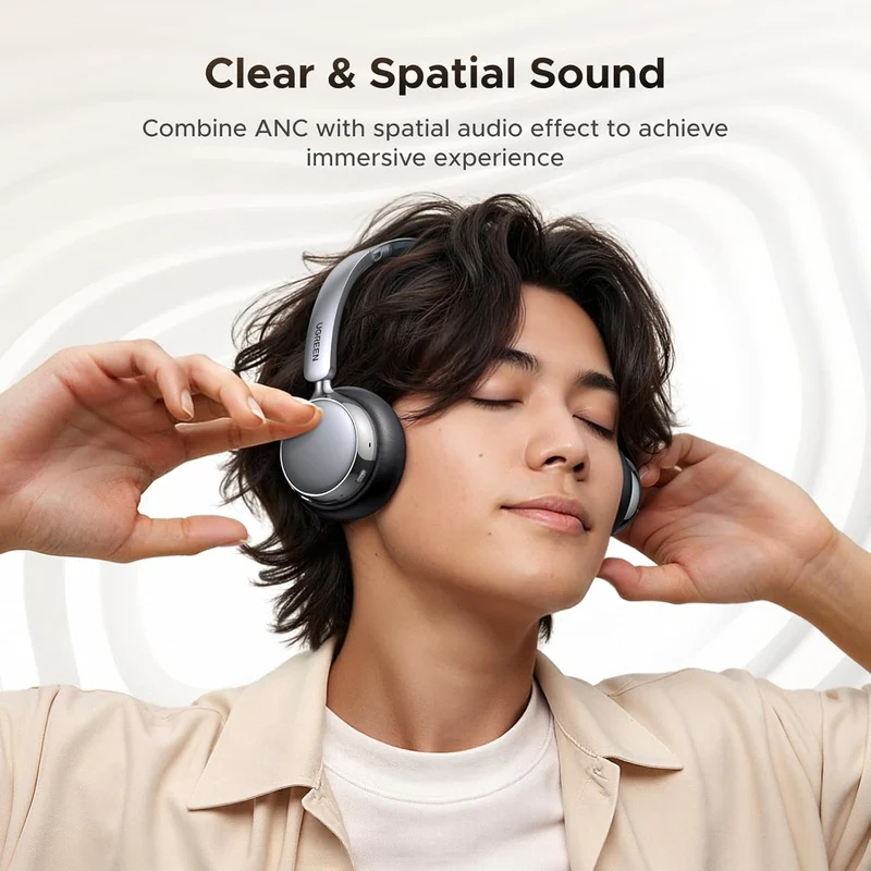 Ugreen Studio Plus Active Noise-Cancelling Headphones (Silvery Brown, Silvery Black, Silvery White) (HP207/75629, HP207/75630, HP207/75631)