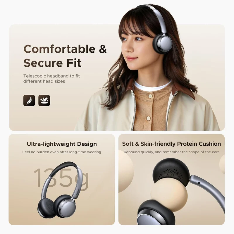 Ugreen Studio Plus Active Noise-Cancelling Headphones (Silvery Brown, Silvery Black, Silvery White) (HP207/75629, HP207/75630, HP207/75631)