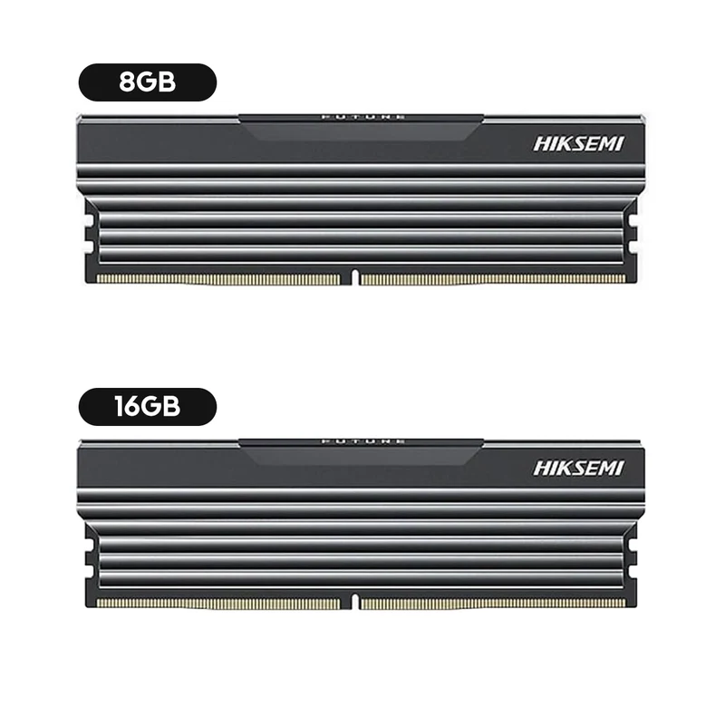 Hiksemi Future Non-RGB Single DDR4 3200MHz U10 UDIMM Gaming Memory With Heatsink (Black) (8GB, 16GB)