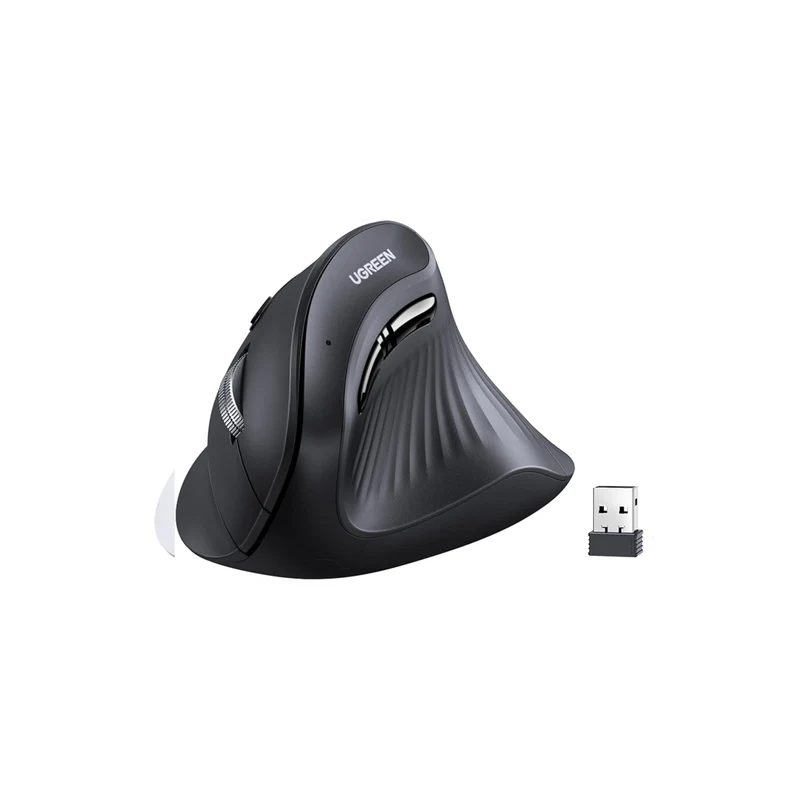 Ugreen Multi-Mode 4000DPI Wireless Vertical Mouse (Black, White) (MU008/25444, 45759)