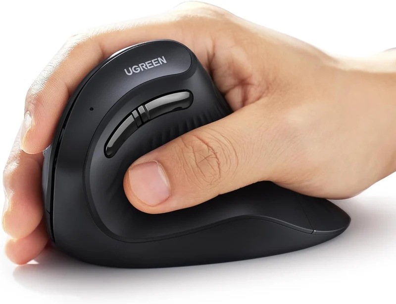 Ugreen Multi-Mode 4000DPI Wireless Vertical Mouse (Black, White) (MU008/25444, 45759)