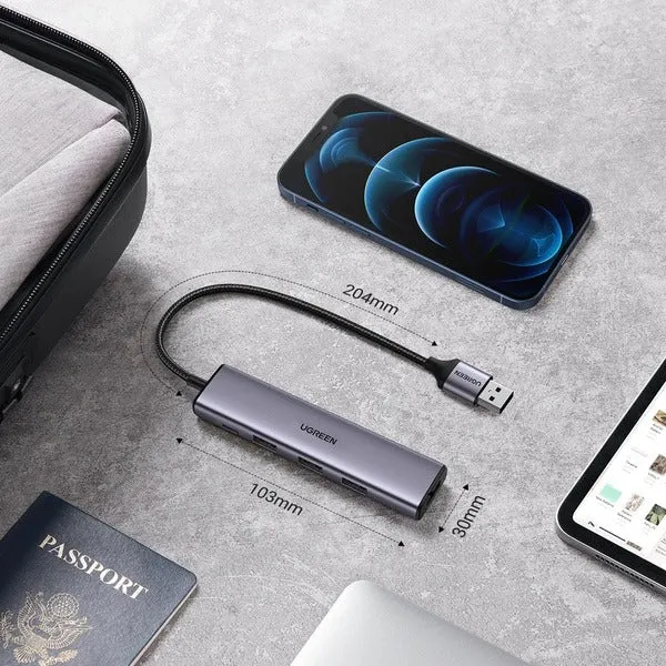 Ugreen 4-Port USB 3.0 Hub (Grey) (CM473/20805)