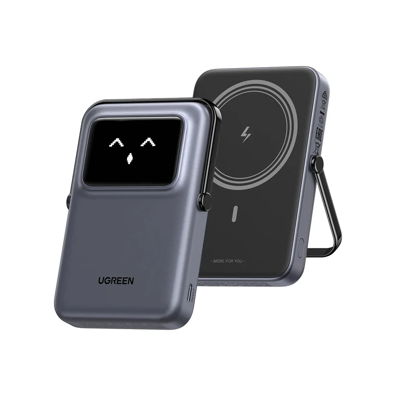 Ugreen Uno 10000mAh Mini Magnetic Wireless 20W Power Bank with Built-in Stand (Gray, Purple) (PB572/45327, 45328)