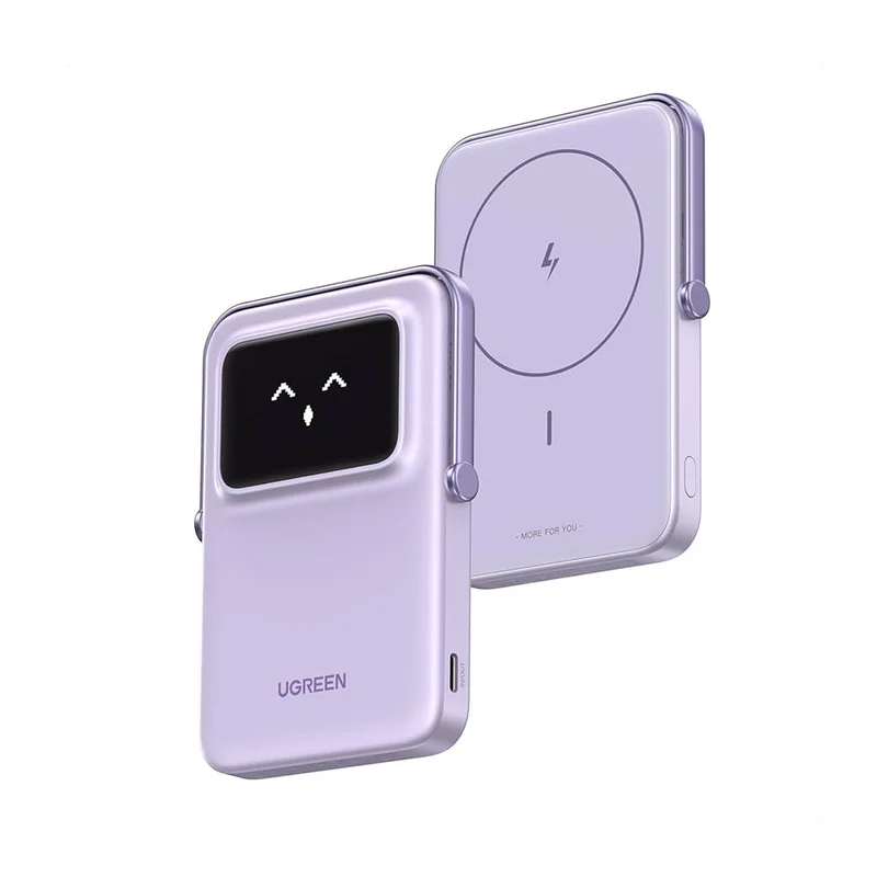 Ugreen Uno 10000mAh Mini Magnetic Wireless 20W Power Bank with Built-in Stand (Gray, Purple) (PB572/45327, 45328)