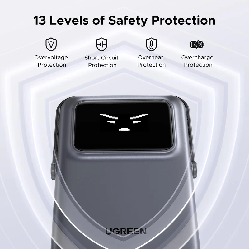 Ugreen Uno 10000mAh Mini Magnetic Wireless 20W Power Bank with Built-in Stand (Gray, Purple) (PB572/45327, 45328)