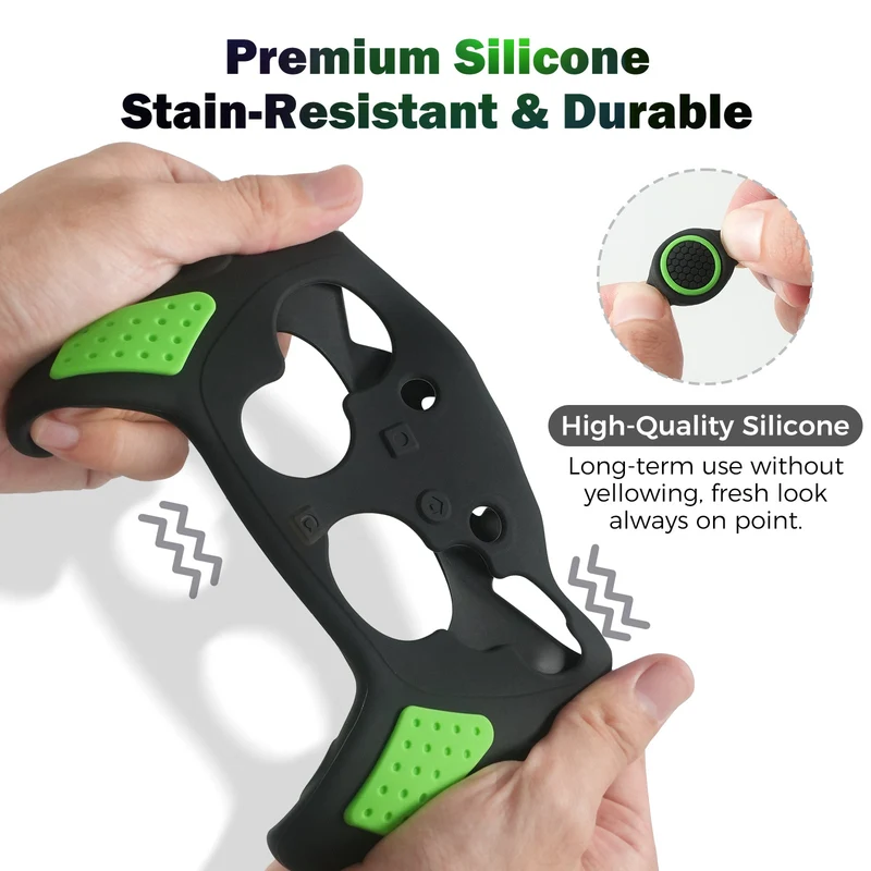 IINE Silicone Cover for Nintendo Switch 2 Pro Controller (Black, Black/Green)
