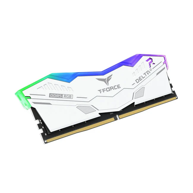 Teamgroup T-Force Delta A RGB 32GB (2X16GB) DDR5 AMD EXPO 6000MHZ CL38-46-46-76 1.25V Gaming Desktop Memory (White) (FF8D532G6000HC38GDC01)