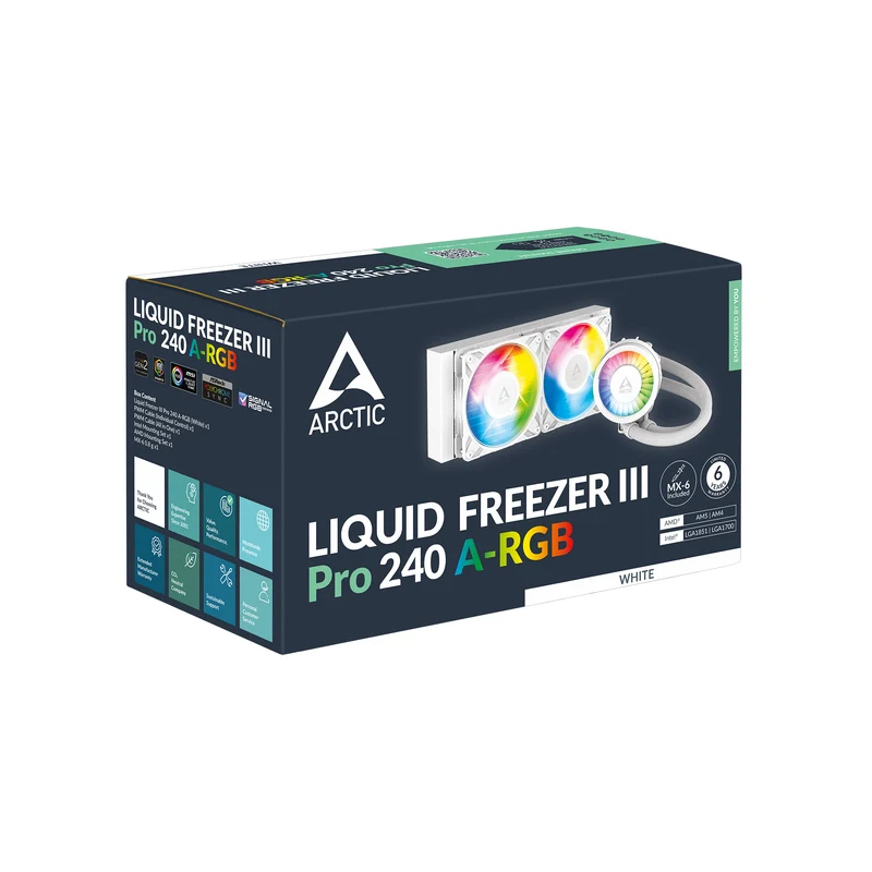 Arctic Liquid Freezer III Pro 240 A-RGB Multi Compatible AIO CPU Water Cooler (White) (ACFRE00186A)