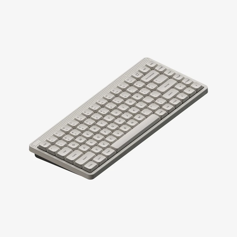 NuPhy Node75 Low-Profile Hot-Swappable 84-Key Tri-Mode Wireless Mechanical Keyboard (Lunar White) (Blush Nano Switch)
