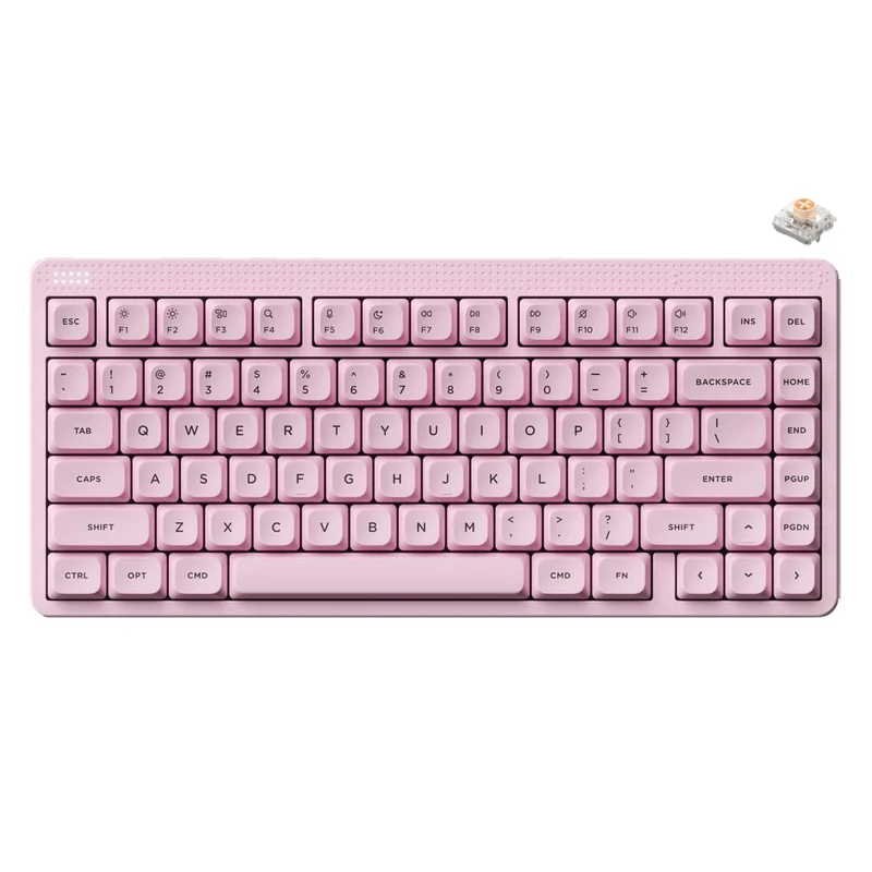 NuPhy Node75 Low-Profile Hot-Swappable 84-Key Tri-Mode Wireless Mechanical Keyboard (Light Pink) (Blush Nano Switch)