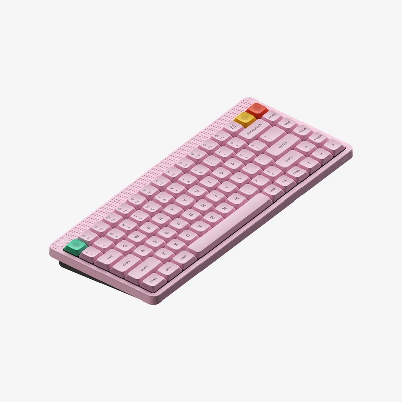 NuPhy Node75 Low-Profile Hot-Swappable 84-Key Tri-Mode Wireless Mechanical Keyboard (Light Pink) (Blush Nano Switch)