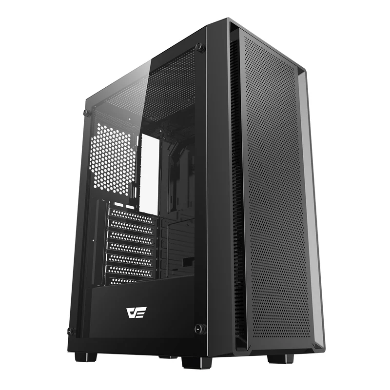 DarkFlash A305 TG Panel Luxury ATX PC Case (Black, White)