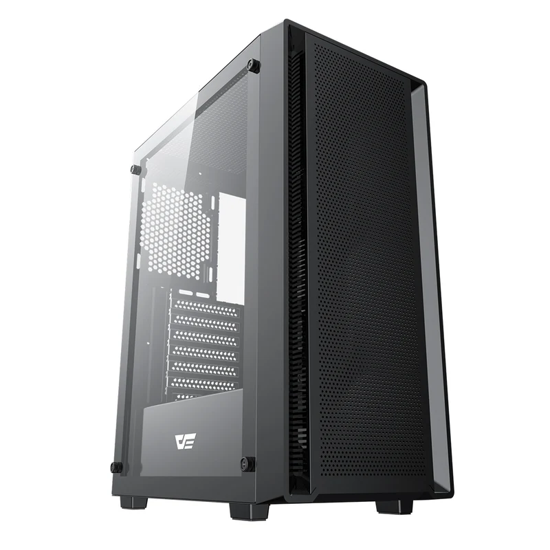 DarkFlash A305 TG Panel Luxury ATX PC Case (Black, White)