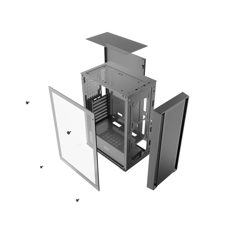DarkFlash A305 TG Panel Luxury ATX PC Case (Black, White)
