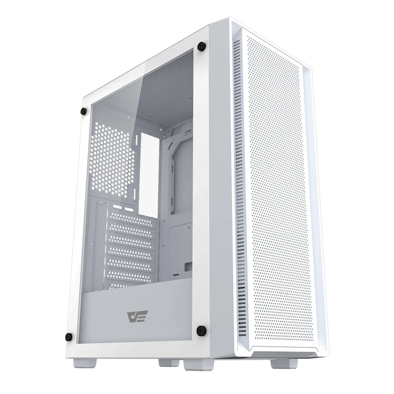 DarkFlash A305 TG Panel Luxury ATX PC Case (Black, White)
