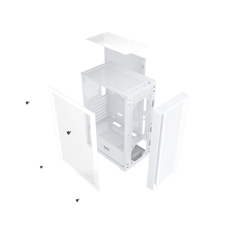 DarkFlash A305 TG Panel Luxury ATX PC Case (Black, White)