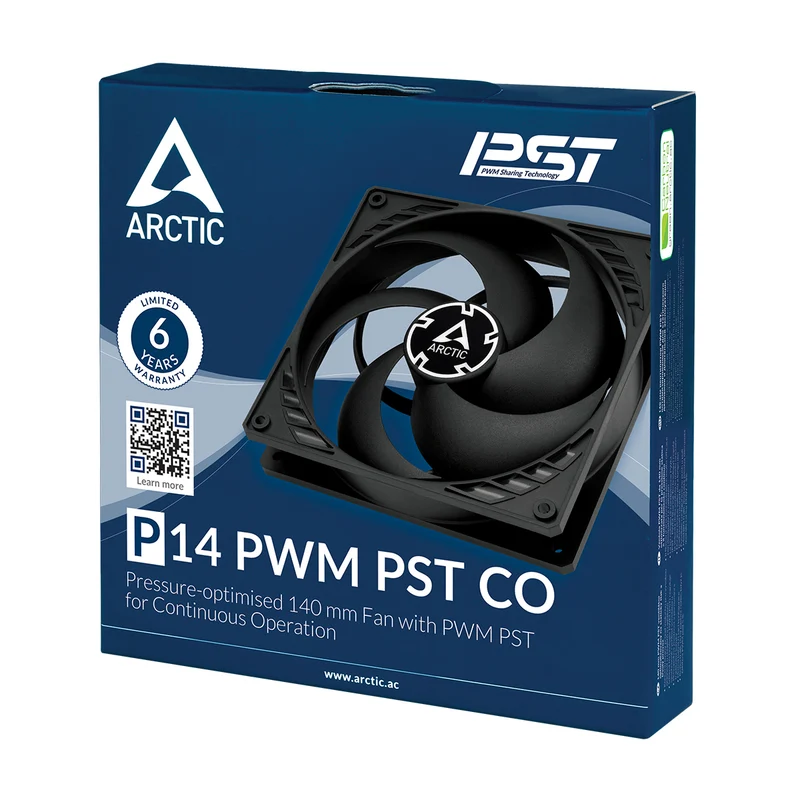 Arctic P14 PWM PST CO Pressure-Optimised 140mm Single Fan with PWM PST (Black) (ACFAN00126A)