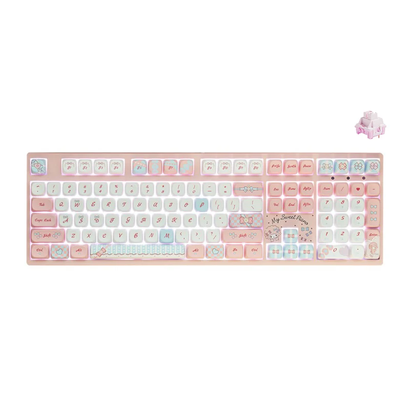 Akko My Sweet Piano 3108 V3 Wired Mechanical Keyboard (Akko Frost Pink Switch)