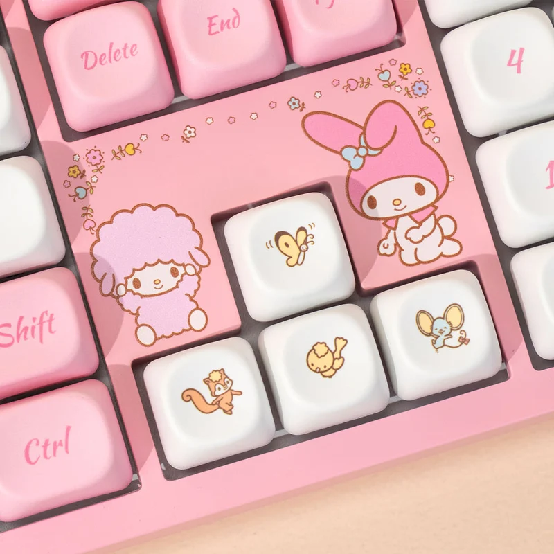 Akko My Melody 3108 V3 Wired Mechanical Keyboard (Akko Frost Pink Switch)