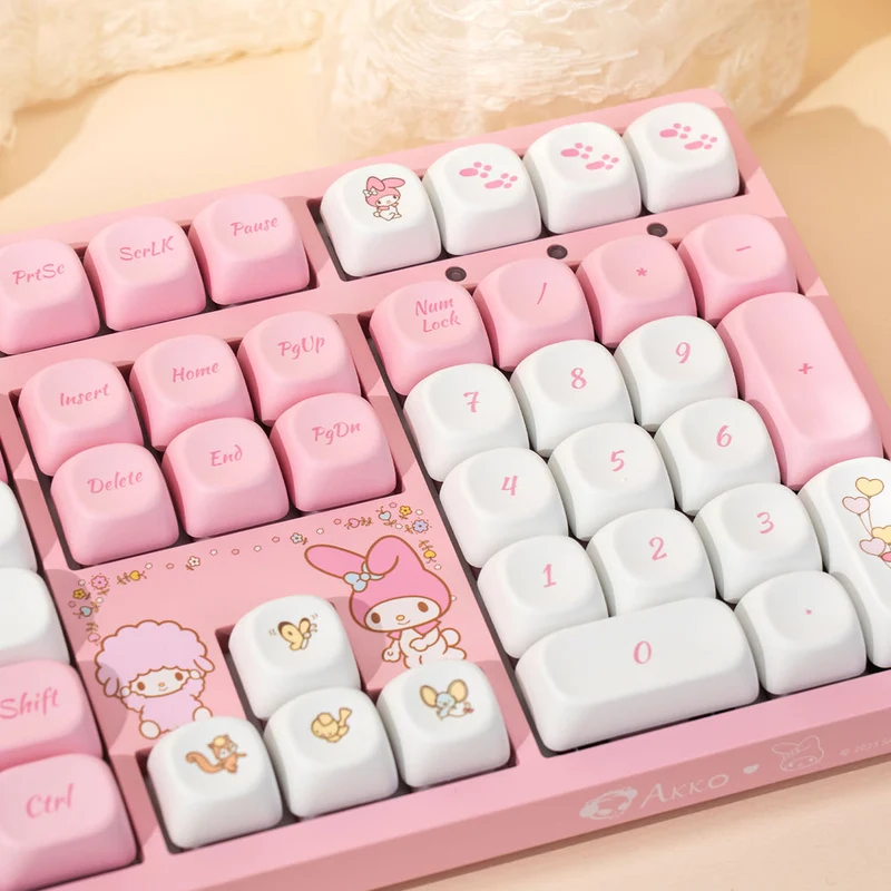Akko My Melody 3108 V3 Wired Mechanical Keyboard (Akko Frost Pink Switch)