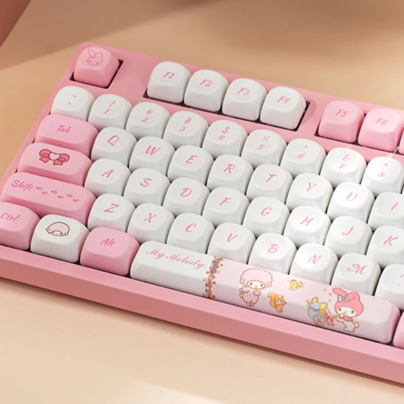 Akko My Melody 3108 V3 Wired Mechanical Keyboard (Akko Frost Pink Switch)