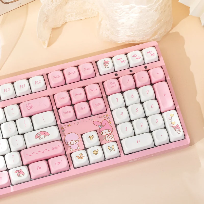 Akko My Melody 3108 V3 Wired Mechanical Keyboard (Akko Frost Pink Switch)