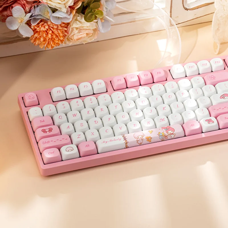 Akko My Melody 3108 V3 Wired Mechanical Keyboard (Akko Frost Pink Switch)