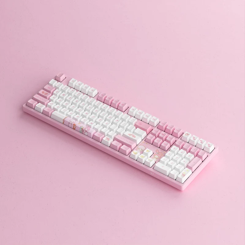 Akko My Melody 3108 V3 Wired Mechanical Keyboard (Akko Frost Pink Switch)