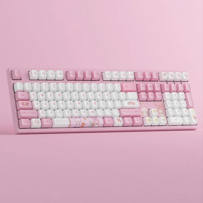 Akko My Melody 3108 V3 Wired Mechanical Keyboard (Akko Frost Pink Switch)