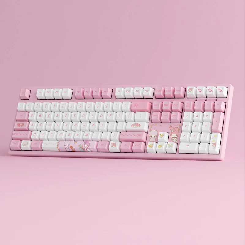 Akko My Melody 3108 V3 Wired Mechanical Keyboard (Akko Frost Pink Switch)