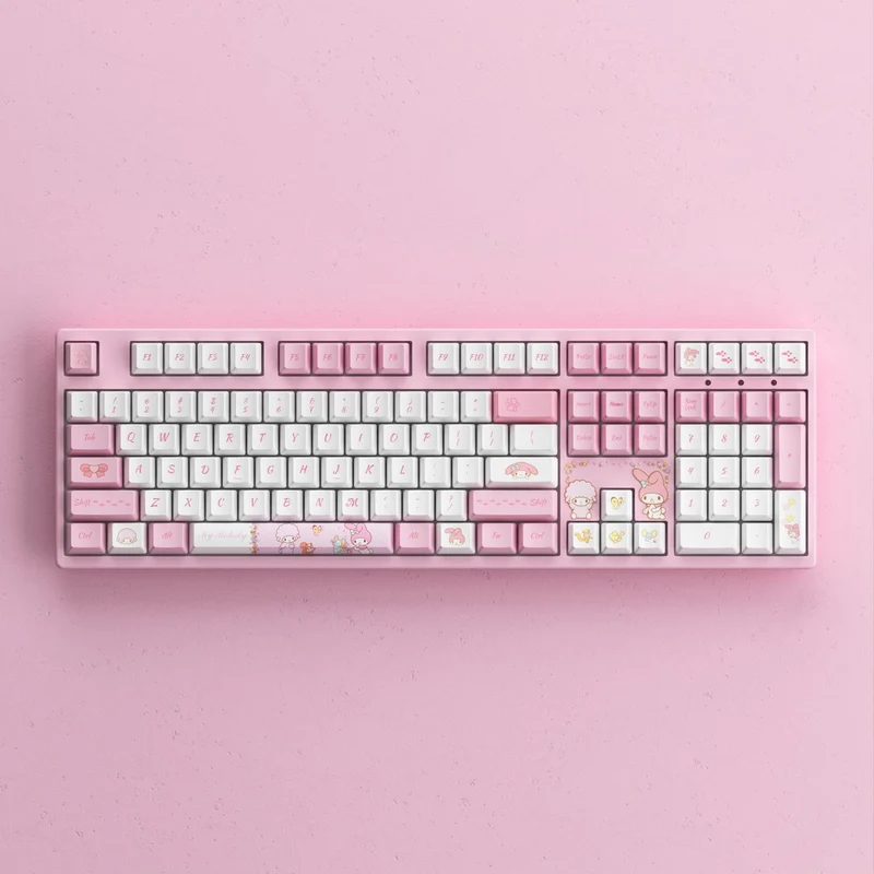 Akko My Melody 3108 V3 Wired Mechanical Keyboard (Akko Frost Pink Switch)