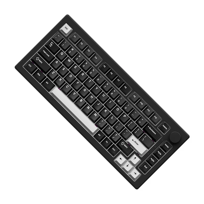 Akko 5075 V3 Multi-Mode RGB Hot-Swappable Mechanical Keyboard (Black & Silver) (Akko Frost Pink Switch)