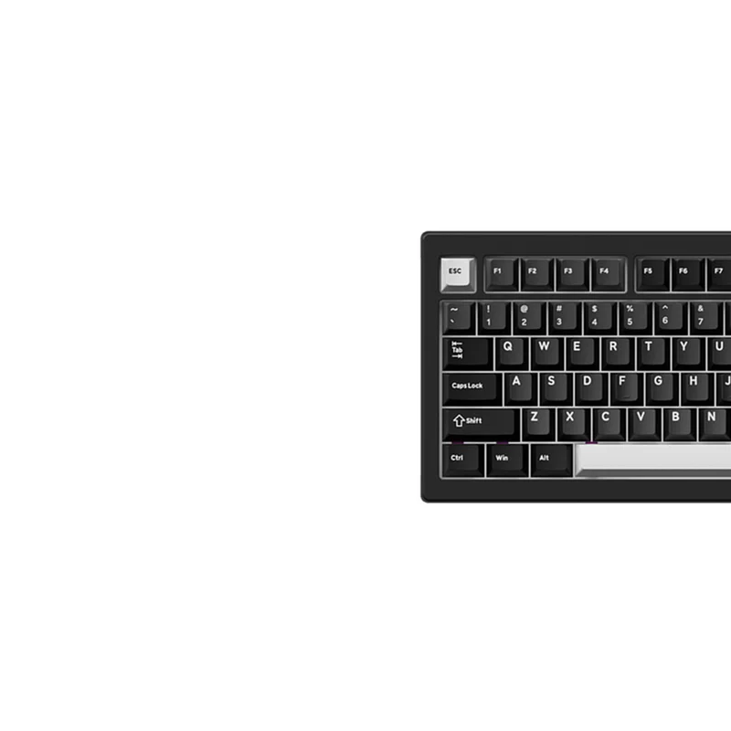 Akko 5075 V3 Multi-Mode RGB Hot-Swappable Mechanical Keyboard (Black & Silver) (Akko Frost Pink Switch)