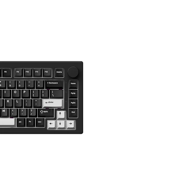 Akko 5075 V3 Multi-Mode RGB Hot-Swappable Mechanical Keyboard (Black & Silver) (Akko Frost Pink Switch)