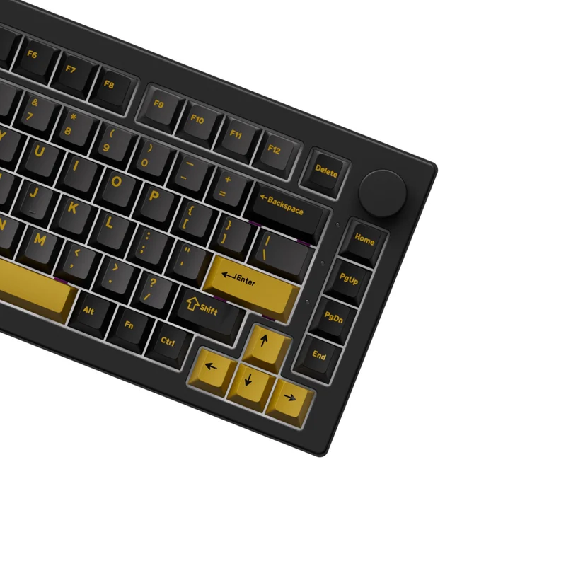 Akko 5075 V3 Multi-Mode RGB Hot-Swappable Mechanical Keyboard (Black & Gold) (Akko V3 Piano Pro Switch, Botany Switch)