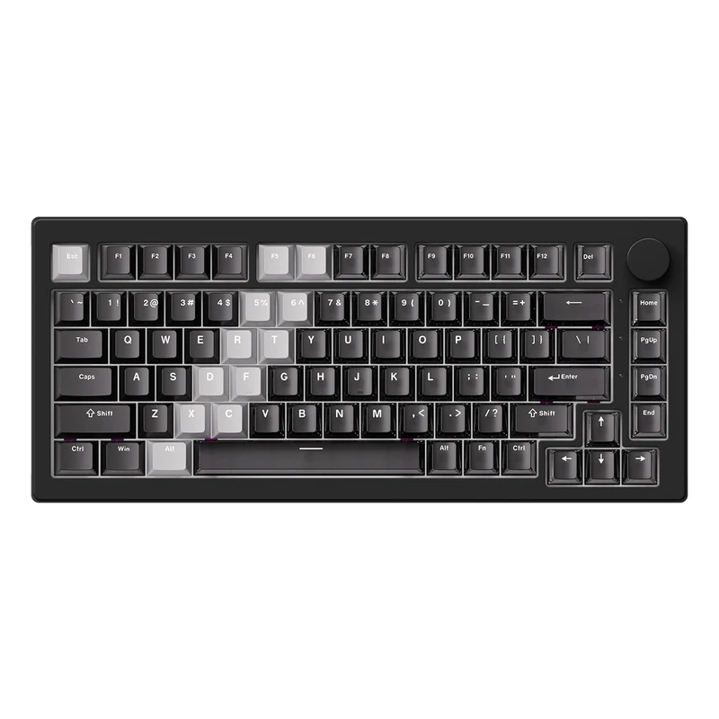 Akko 5075 V3 Wired ARGB Hot-Swappable Magnetic Keyboard (Gradient Hybrid Black Transparent) (Akko AstroAim Magnetic Switch) (001-075-085-060-062)