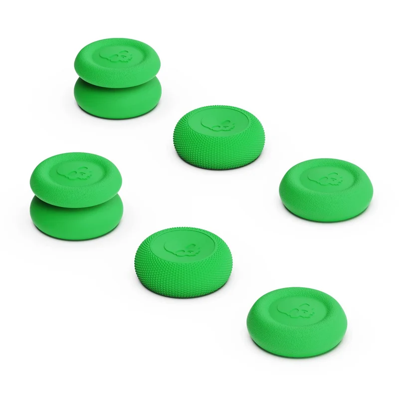 Skull & Co. Thumb Grip For Nintendo Switch/Nintendo Switch 2/Nintendo Switch Pro/PS4/PS5 Controller (Neon Green) (Set Of 6) (TG005-GRN)