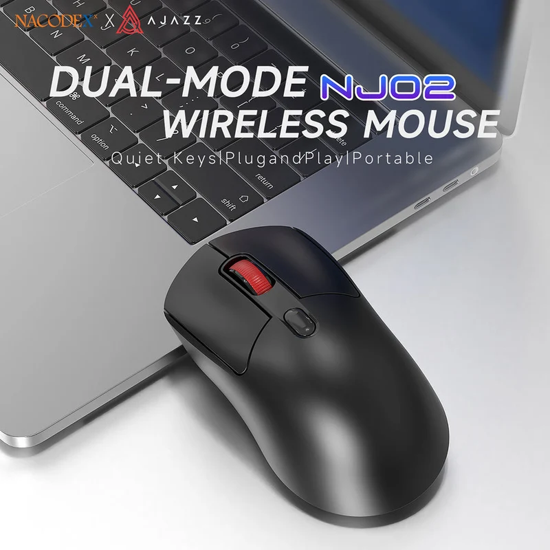 Nacodex x Ajazz NJ02 Wireless 2.4G/BT Dual-Mode Lightweight Mouse (Black)