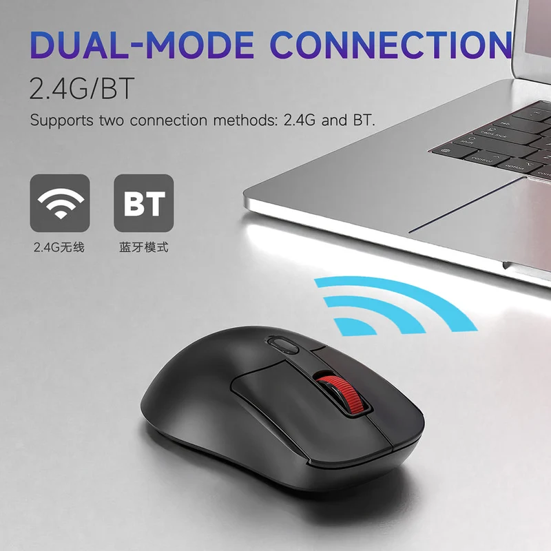 Nacodex x Ajazz NJ02 Wireless 2.4G/BT Dual-Mode Lightweight Mouse (Black)