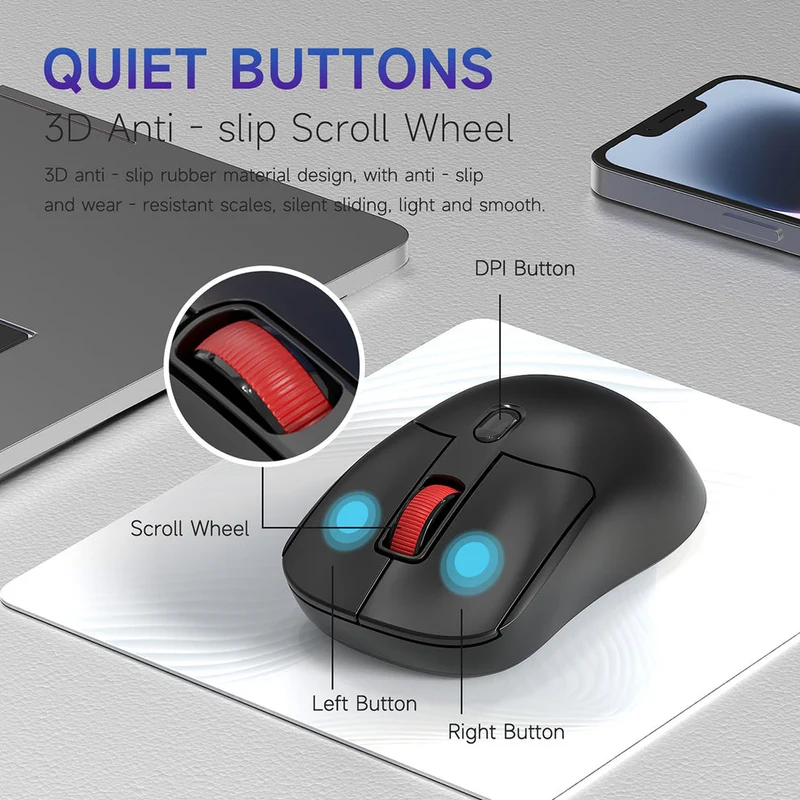 Nacodex x Ajazz NJ02 Wireless 2.4G/BT Dual-Mode Lightweight Mouse (Black)