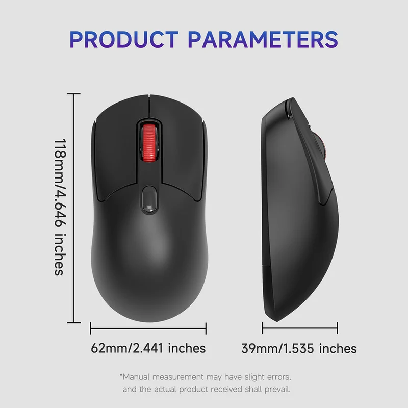 Nacodex x Ajazz NJ02 Wireless 2.4G/BT Dual-Mode Lightweight Mouse (Black)