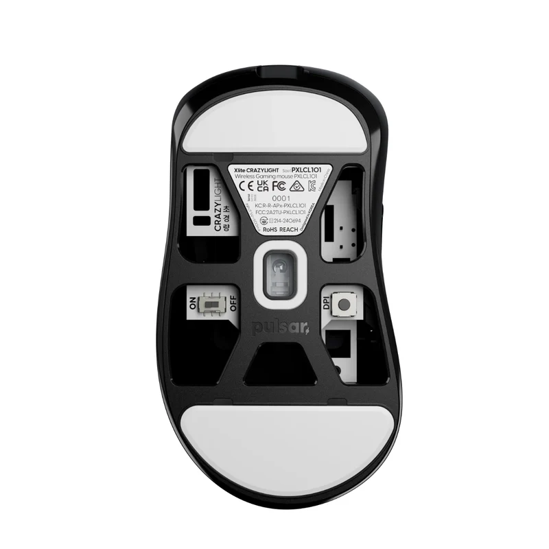 Pulsar Xlite CrazyLight 8K Polling Rate eSports Gaming Mouse Size 2 (Jet Black, Uyuni White)