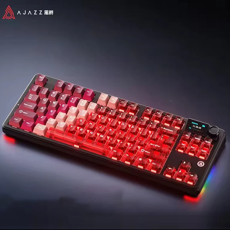 Ajazz MK87 RGB 87 Keys Hot-Swappable Mechanical Keyboard (Transparent Red) (Pitaya Switch)