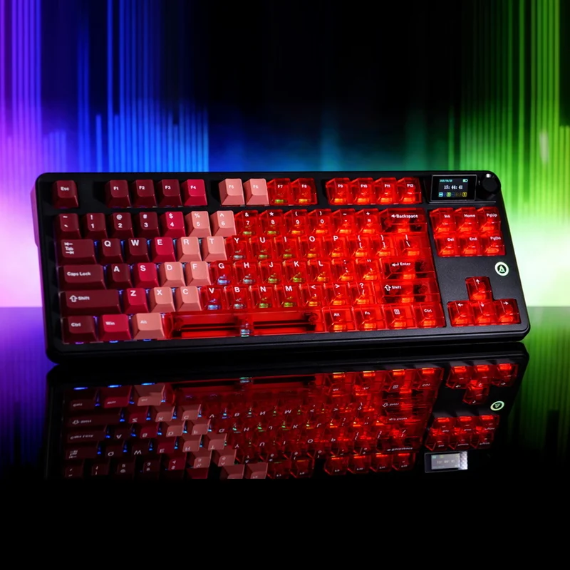 Ajazz MK87 RGB 87 Keys Hot-Swappable Mechanical Keyboard (Transparent Red) (Pitaya Switch)