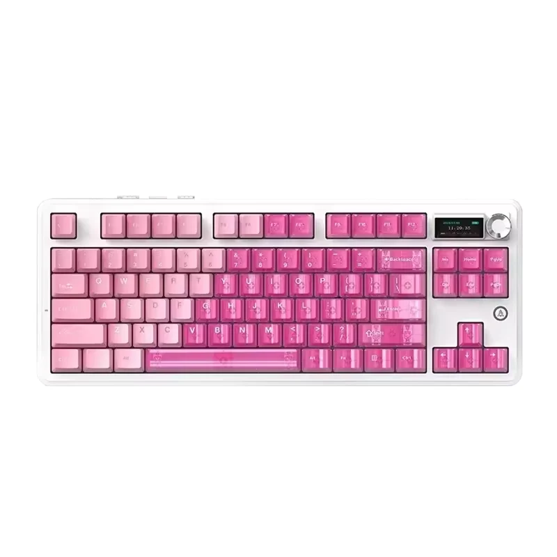 Ajazz MK87 RGB 87 Keys Hot-Swappable Mechanical Keyboard (Transparent Pink) (Pitaya Switch)