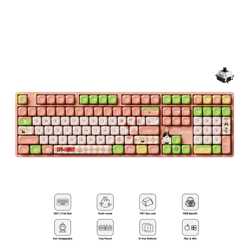 Akko Spy x Family 5108B Plus Multi-Mode RGB Hot-Swappable Mechanical Keyboard (Akko V3 Piano Pro Switch)