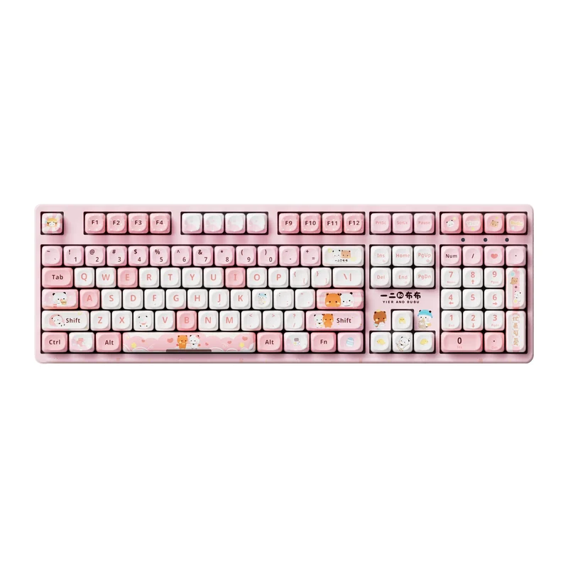 Akko Dudu and Bubu 3108 V3 Wired Mechanical Keyboard (Pink) (Akko Frost Pink Switch)