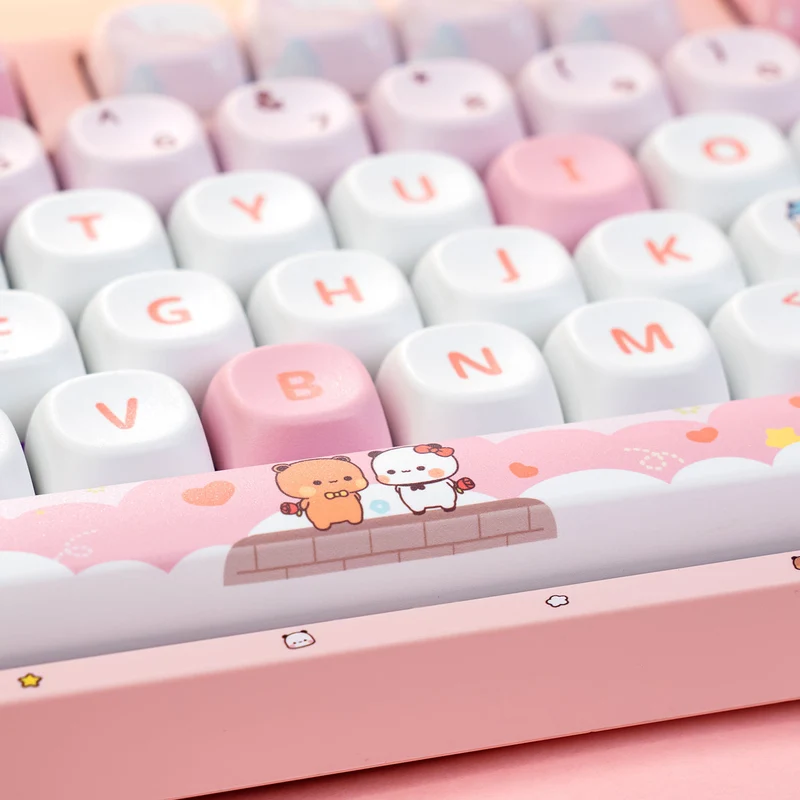 Akko Dudu and Bubu 3108 V3 Wired Mechanical Keyboard (Pink) (Akko Frost Pink Switch)