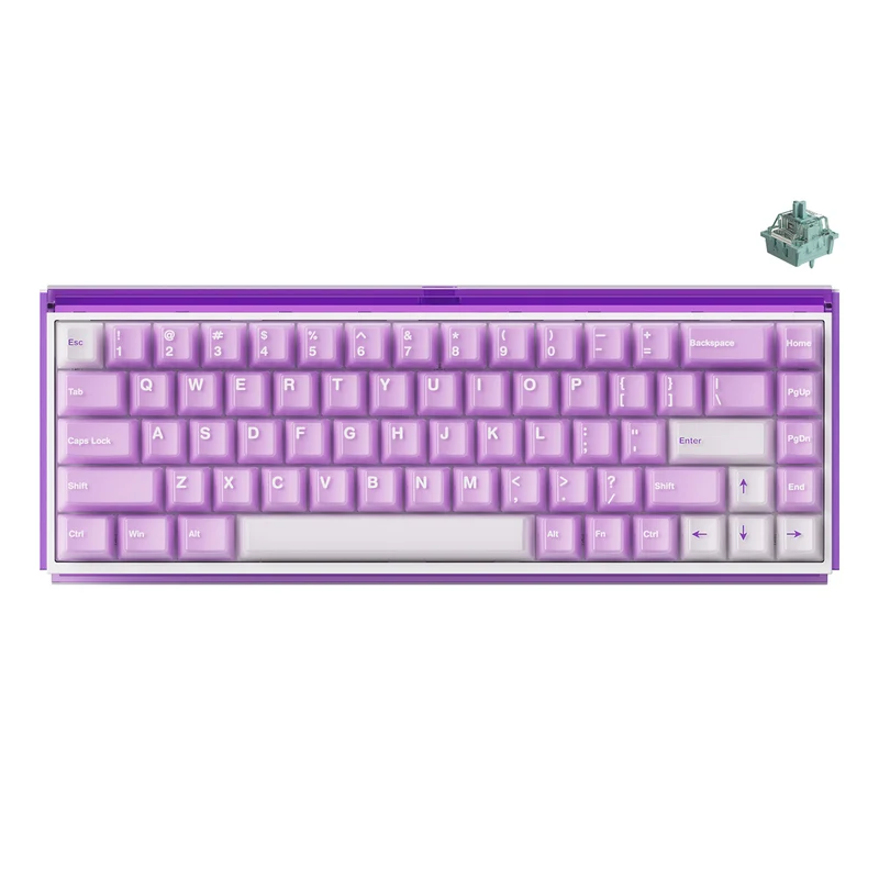 Akko Ray68 RGB Wired Mechanical Keyboard (Misty Purple & White) (Akko AstroAim Magnetic Switch) (101-RA68B-003)