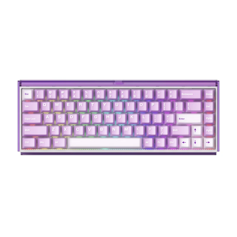 Akko Ray68 RGB Wired Mechanical Keyboard (Misty Purple & White) (Akko AstroAim Magnetic Switch) (101-RA68B-003)